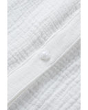 Azura Exchange Textured Sleeveless Shirt with Floral Lace Crochet - S