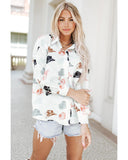 Azura Exchange Puff Sleeve Button Up Shirt - S