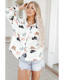 Azura Exchange Puff Sleeve Button Up Shirt - S