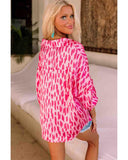 Azura Exchange Printed Sleeve Button Up Shirt - M