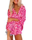 Azura Exchange Printed Sleeve Button Up Shirt - XL