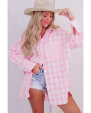 Azura Exchange Checked Patchwork Long Sleeve Shirt - L