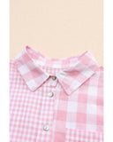 Azura Exchange Checked Patchwork Long Sleeve Shirt - S