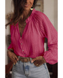 Azura Exchange V-Neck Lace Button-Up Shirt - M