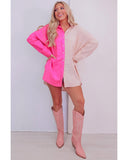 Azura Exchange Oversized Color Block Patchwork Shirt - L