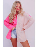 Azura Exchange Oversized Color Block Patchwork Shirt - L