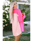 Azura Exchange Oversized Color Block Patchwork Shirt - L