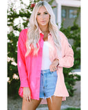 Azura Exchange Oversized Color Block Patchwork Shirt - L