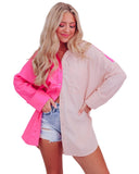 Azura Exchange Oversized Color Block Patchwork Shirt - XL