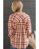 Azura Exchange Plaid Pattern Shirt with Rounded Hem - S