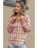 Azura Exchange Plaid Pattern Shirt with Rounded Hem - S