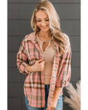 Azura Exchange Plaid Pattern Shirt with Rounded Hem - S