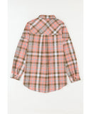 Azura Exchange Plaid Pattern Shirt with Rounded Hem - S