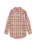 Azura Exchange Plaid Pattern Shirt with Rounded Hem - S