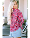 Azura Exchange Abstract Print Button Up Shirt - S