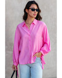 Azura Exchange Split Back Tie Knot Buttoned Shirt - L