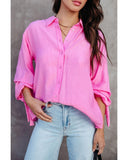 Azura Exchange Split Back Tie Knot Buttoned Shirt - S