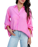 Azura Exchange Split Back Tie Knot Buttoned Shirt - S