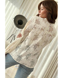 Azura Exchange Lace Stand Neck Textured Shirt - 2XL