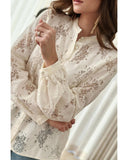 Azura Exchange Lace Stand Neck Textured Shirt - 2XL