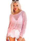 Azura Exchange Eyelet Knit Long Sleeve Top - S