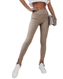 Azura Exchange Rib Knit High Waist Slit Leggings - M