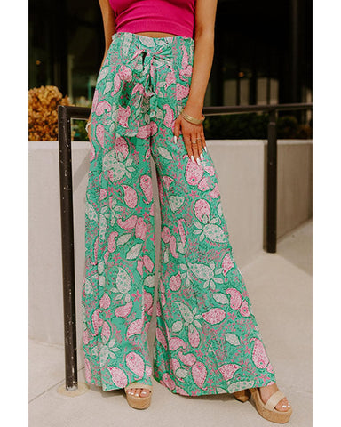 Azura Exchange Flowy Paisley Print Wide Leg Pants - L