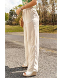 Azura Exchange Elastic Linen Drawstring Waist Pants - S