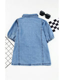 Azura Exchange Bubble Sleeve Denim Shirt - M