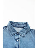 Azura Exchange Bubble Sleeve Denim Shirt - M