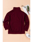 Azura Exchange Quilted Patch Half Zipper Sweatshirt - XL