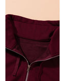 Azura Exchange Quilted Patch Half Zipper Sweatshirt - XL