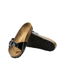 Narrow-Fit Cork Sandals with Buckle Strap - 39 EU