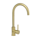 2023 Brushed Solid stainless steel  goose neck Swivel Kitchen tap