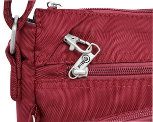 FIB Mens Crossbody Bag Satchel Adjustable Shoulder Strap Travel - Burgundy