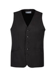 Mens Bamboo Blend Longline Vest Waistcoat w/ Stretch Business Forrnal Dress - Charcoal - 142