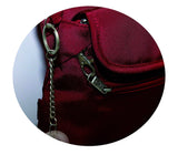 FIB Mens Crossbody Bag Shoulder Strap Satchel Travel Wallet - Burgundy