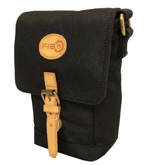 FIB Water Resistant Small Shoulder Canvas Bag w Adjustable Shoulder Strap - Black