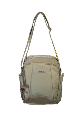 FIB Mens Tablet Crossover Travel Wallet Crossbody Shoulder Bag - Sand