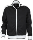 Identitee Mens Varsity Track Top Jacket Tracksuit Warm Winter Jumper Long Sleeve - Black/White - S