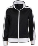 Identitee Ladies Track Top Jacket Tracksuit Warm Winter Full Zip Varsity Jumper - Black/White - M (10-12)