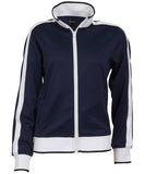 Identitee Ladies Track Top Jacket Tracksuit Warm Winter Full Zip Varsity Jumper - Navy/White - M (10-12)