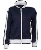 Identitee Ladies Track Top Jacket Tracksuit Warm Winter Full Zip Varsity Jumper - Navy/White - M (10-12)