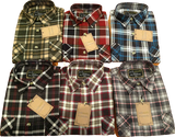 Mens FLANNELETTE SHIRT Check 100% COTTON Flannel Vintage Long Sleeve