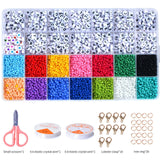 28 Grids 3mm 4500pcs Acrylic Seed Beads Craft Kit with A-Z Letter Beads For Jewellery Making