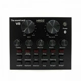 Hridz V8 Sound Card Bluetooth Sound Mixer Board for Live Streaming with Effects