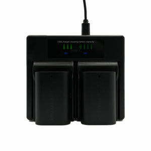 HRIDZ LP-E6 Battery Dual Charger For Canon 5D Mark II III IV,5Ds,6D,7D,60D,70D,80D,E6N