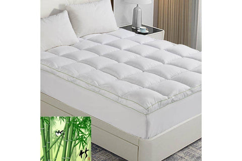 Luxton Single Size 1000GSM Bamboo Mattress Topper with Gusset Support