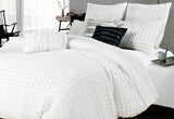 Luxton King Size White Cross Pintuck Quilt Cover Set(3PCS)