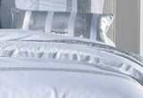 Luxton King Size White Striped Sequins Quilt Cover Set(3PCS)